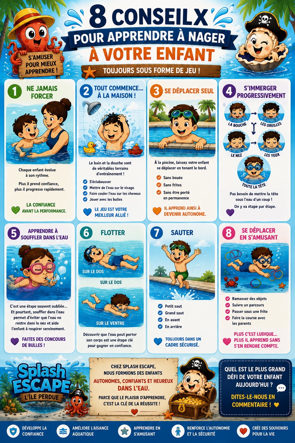 8 CONSEILS POUR APPRENDRE À NAGER À VOTRE ENFANT